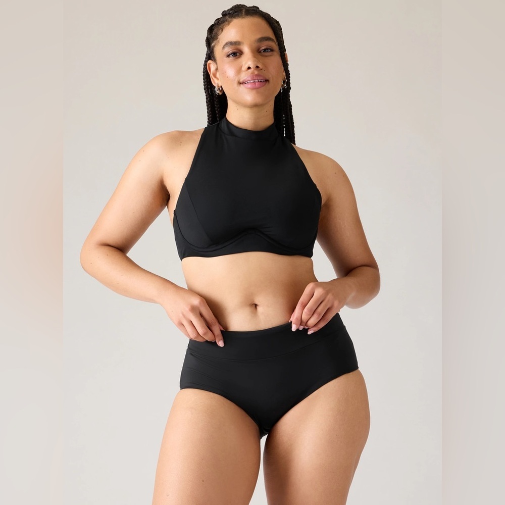 NWT Athleta Maldives Sport Bikini Set 36 B/C Top & Small Bottom Ultra High Waist